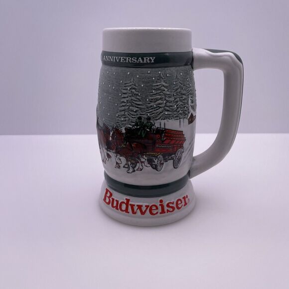 Budweiser Clydesdales 50th Anniversary 1933-1983 Holiday Beer Stein Mug Vintage - Picture 5 of 8